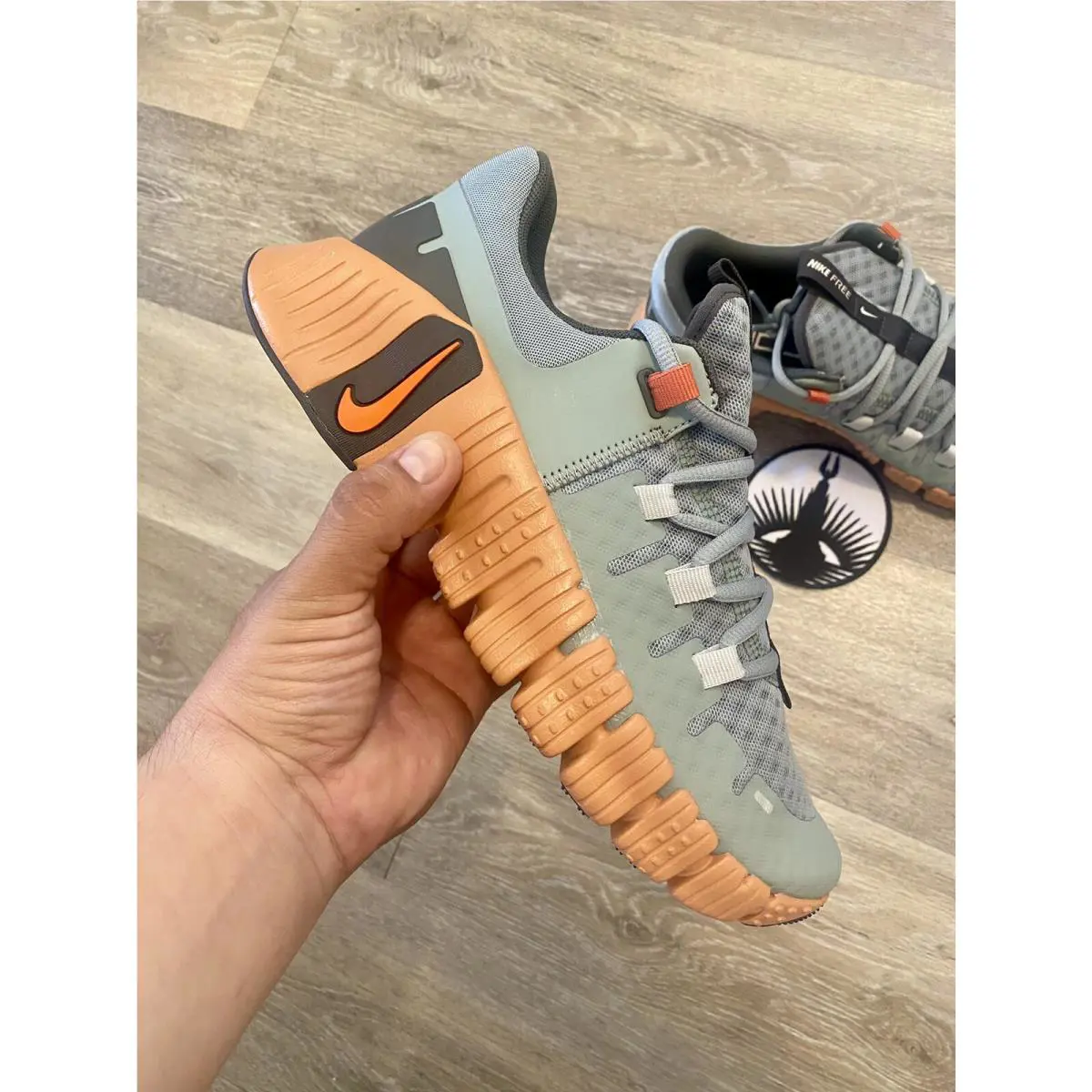 Nike shoes - Nike Free Metcon 5 - Free Metcon - DV3949-301 - Mica Green/Amber Brown/Medium Ash/Campfire Orange (UPC: 196607700730) 8
