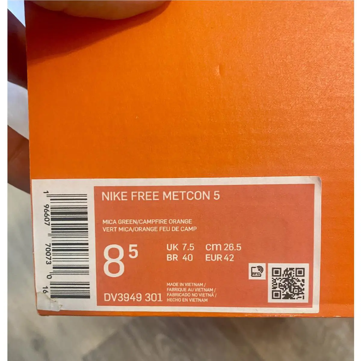 Nike shoes - Nike Free Metcon 5 - Free Metcon - DV3949-301 - Mica Green/Amber Brown/Medium Ash/Campfire Orange (UPC: 196607700730) 10