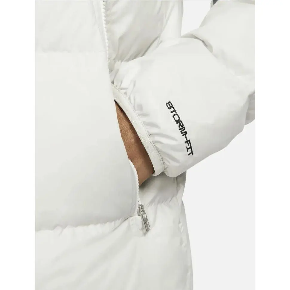 Nike clothing - Nike Sportswear Storm-Fit Windrunner Down-Fill Jac - Smoke Grey/Light Bone/Sail/Sail (UPC: 195239062469) 9