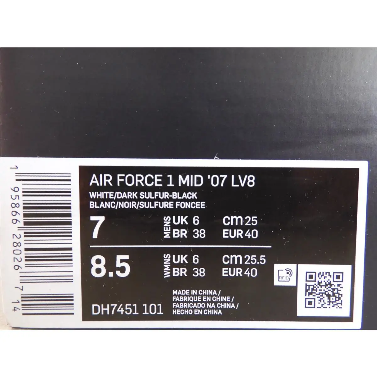 Nike shoes - Nike Air Force 1 - Air Force - DH7451 101 - White/Dark Sulfur-Black (UPC: 195866280342) 3