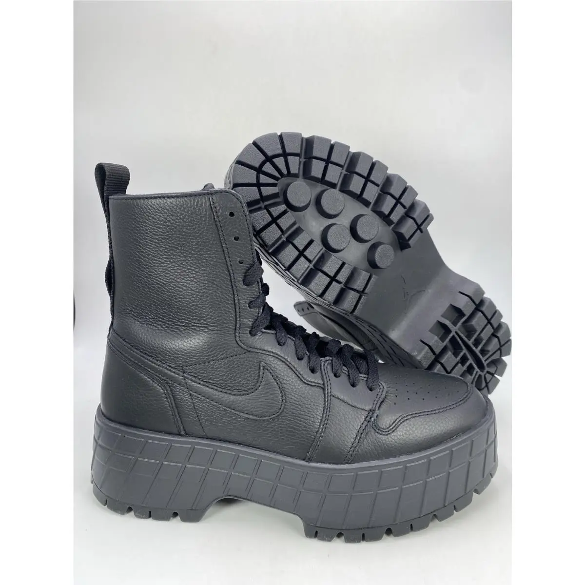 Nike Wmns Air Jordan 1 Brooklyn Black Flat Pewter FJ5737 001 Women`s Size 11.5