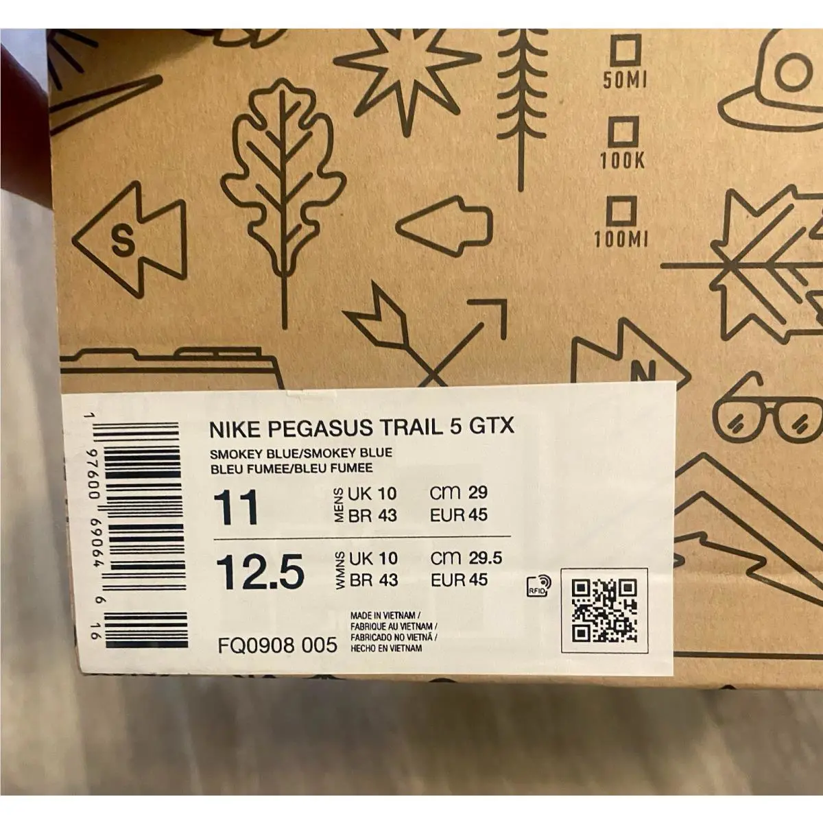 Nike shoes - Nike Pegasus Trail 5 GTX - FQ0908-005 - Smokey Blue / Light Silver / Armory Blue (UPC: 197600690646) 10