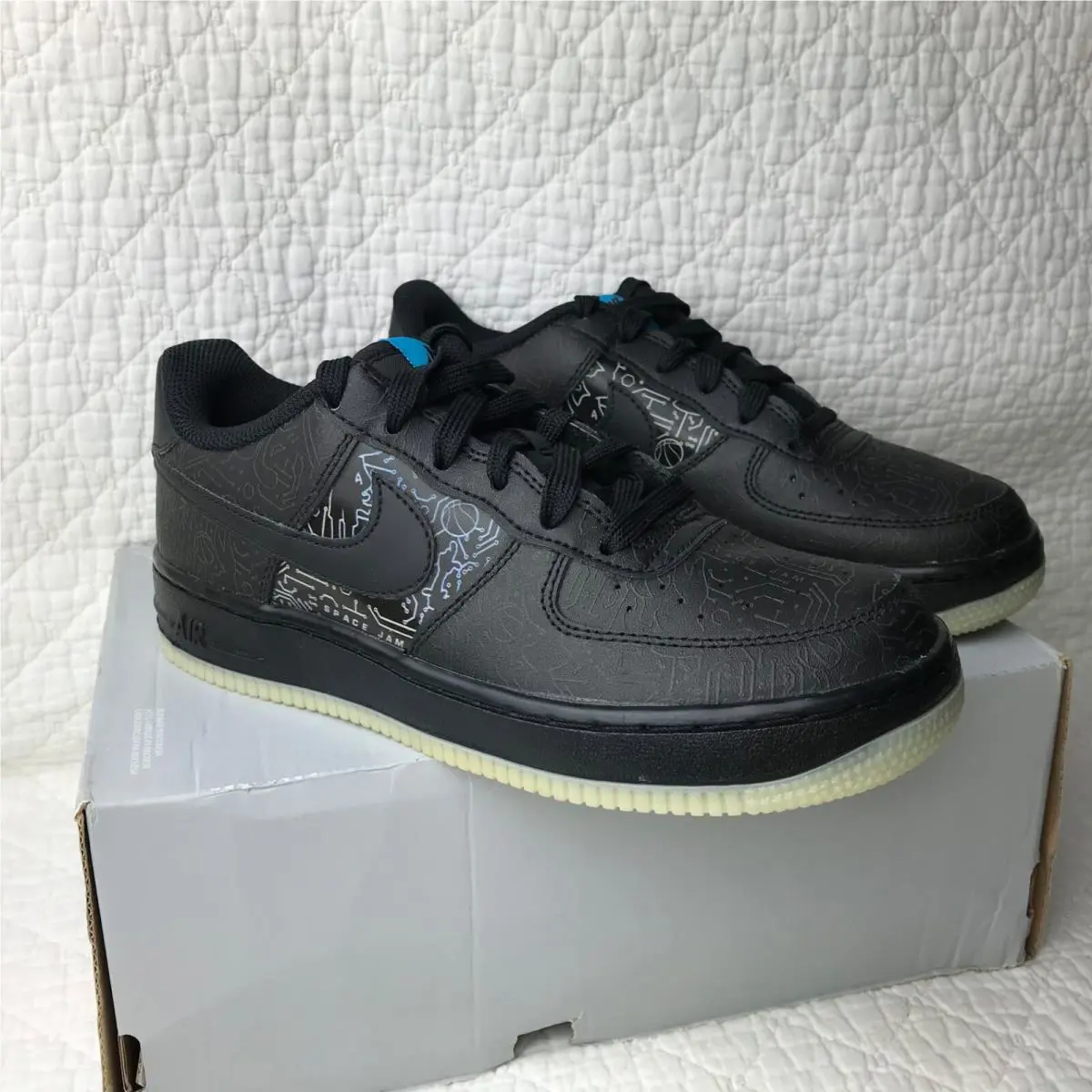 Nike shoes - Nike Air Force 1 - Air Force - Black/ LT Blue Fury 6