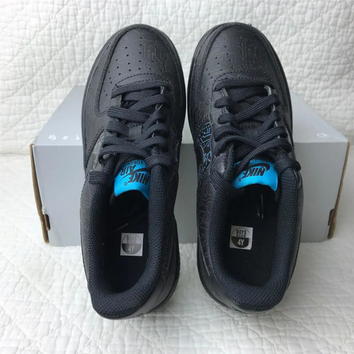Nike shoes - Nike Air Force 1 - Air Force - Black/ LT Blue Fury 7