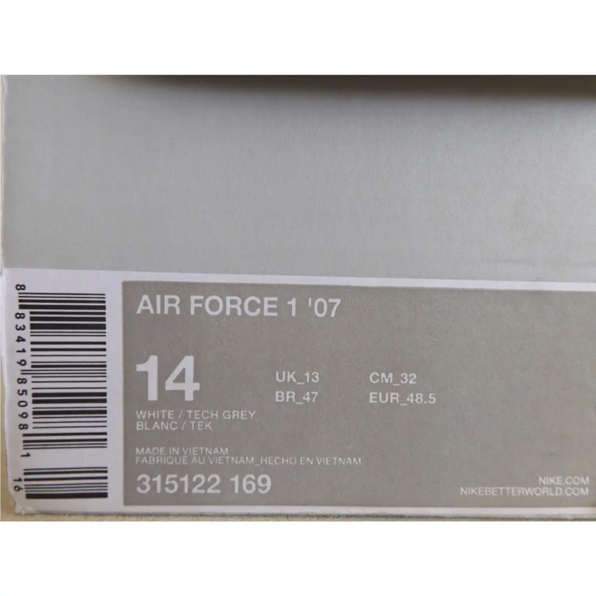 Nike shoes - Nike Air Force 1 `07 - 315122-169 - White (UPC: 883419850981) 3