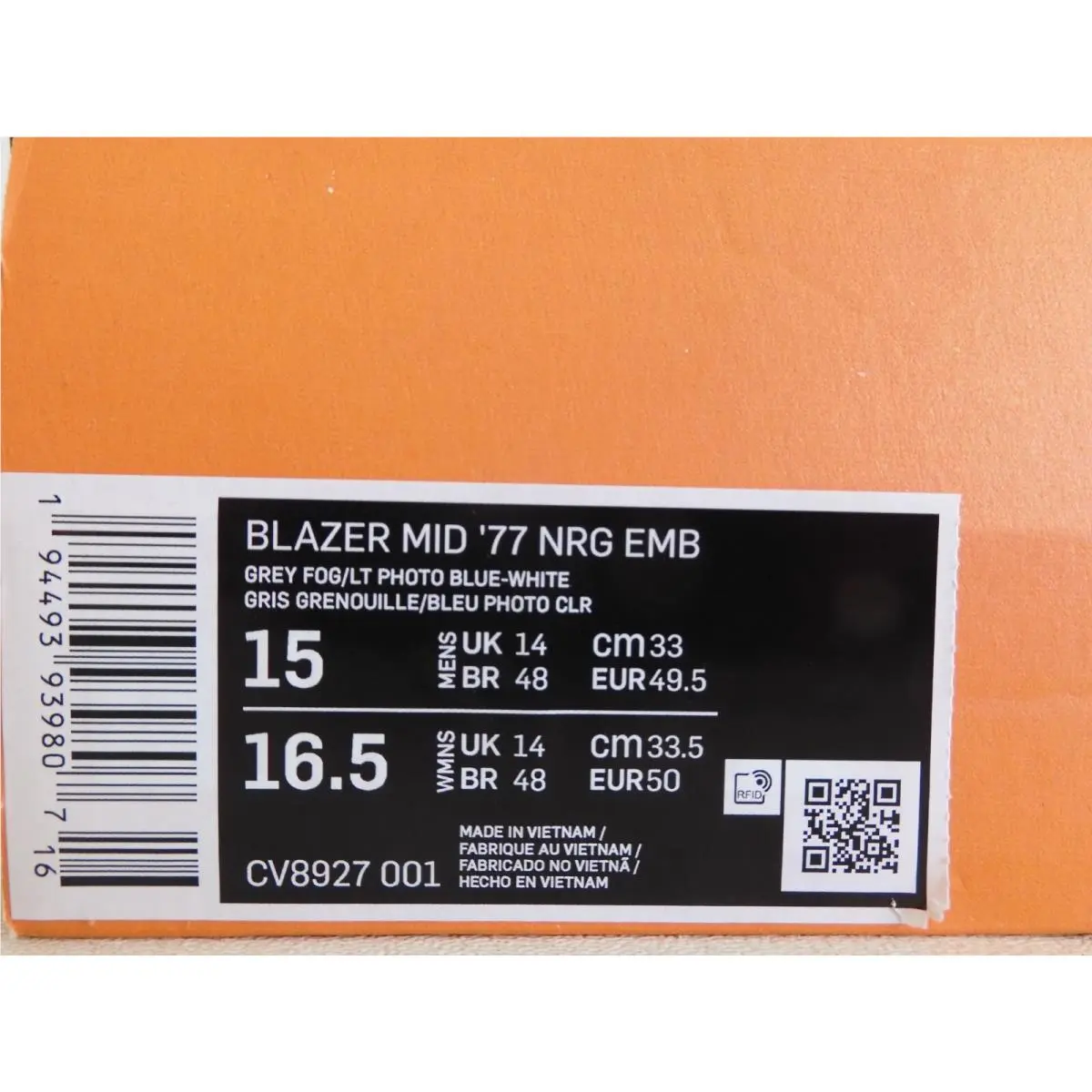 Nike shoes - Nike Blazer Mid 77 - Blazer Mid - CV8927-001 - Gray (UPC: 194493939807) 3