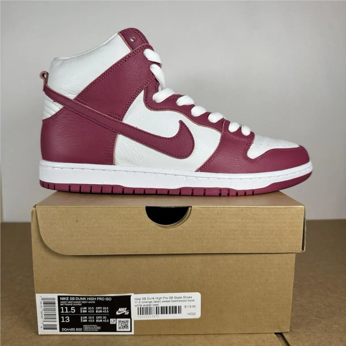 Nike SB Dunk High Pro Orange Label Iso Sweet Beet DQ4485-600 Men s Size 11.5 - Red