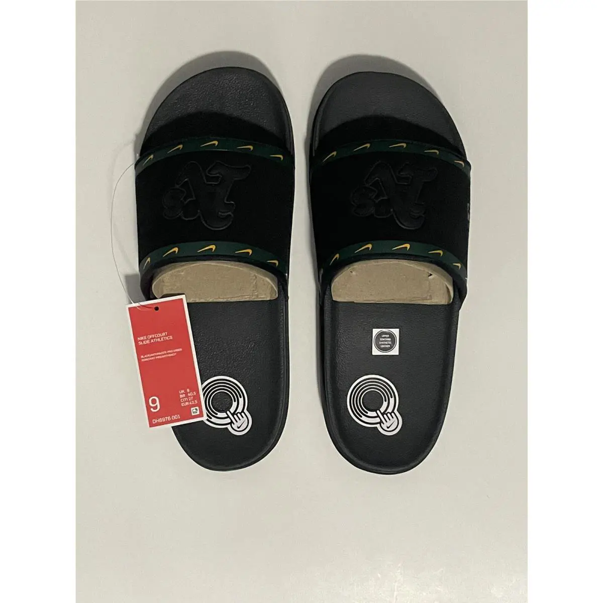 Nike shoes - Nike Offcourt Slide “MLB Oakland Athletics” - DH6976-001 - Black/Anthracite-Pro Green (UPC: 0194956884859) 3