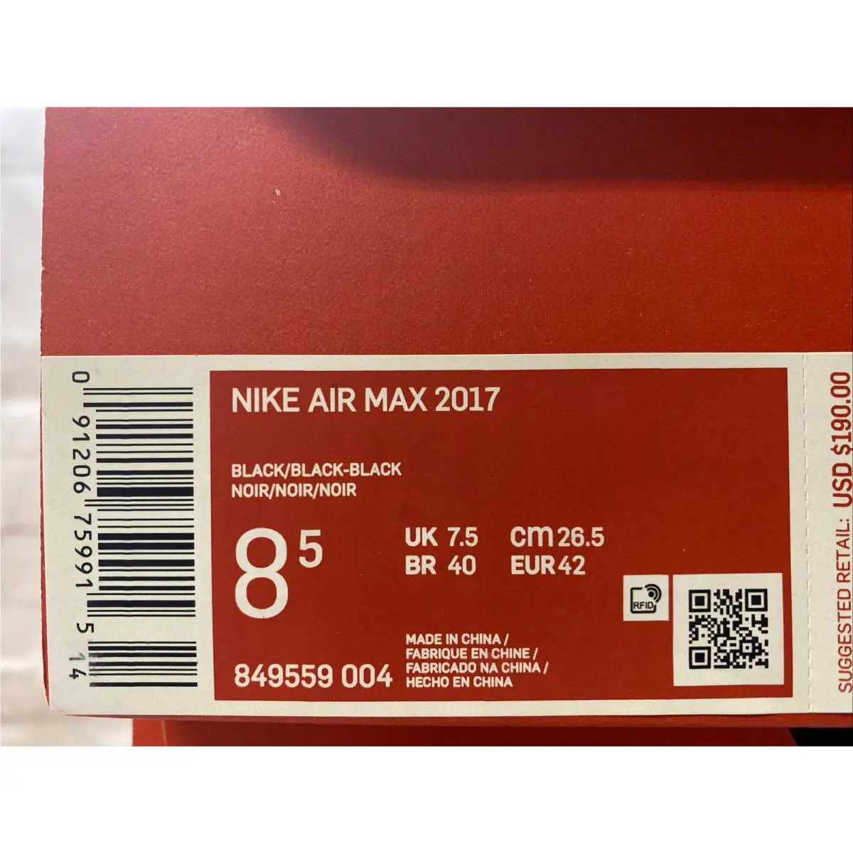 Nike shoes - Nike Air Max 2017 - Air Max - A1434 - Black 10