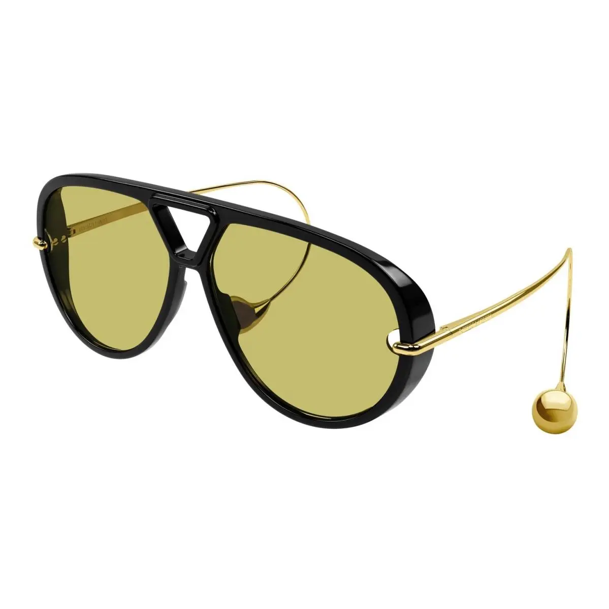Bottega Veneta BV1273S Black and Gold/yellow 003 Sunglasses - Frame: Black And Gold, Lens: Yellow