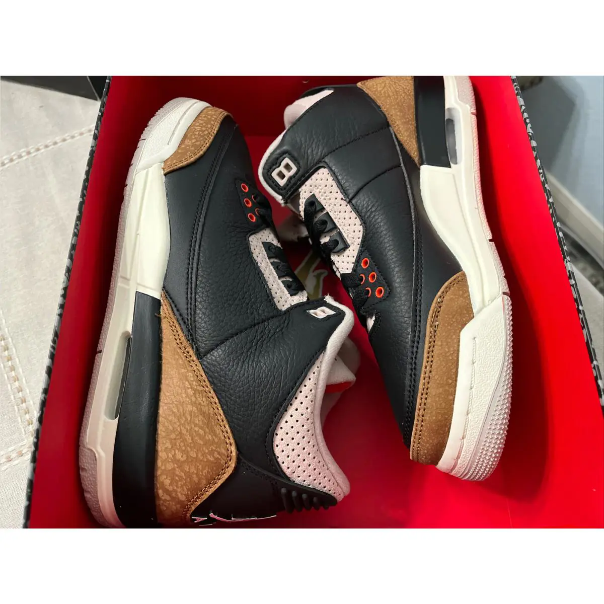 Nike shoes - Air Jordan 3 Retro GS - DM0967 008 - Black Rush Orange Fossil Stone 10