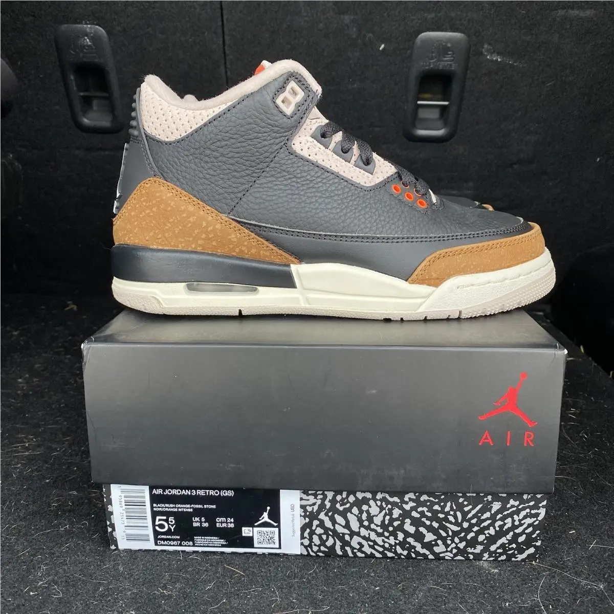 Nike Air Jordan 3 Retro GS Desert Elephant Fossil Stone DM0967-008 Size 7Y