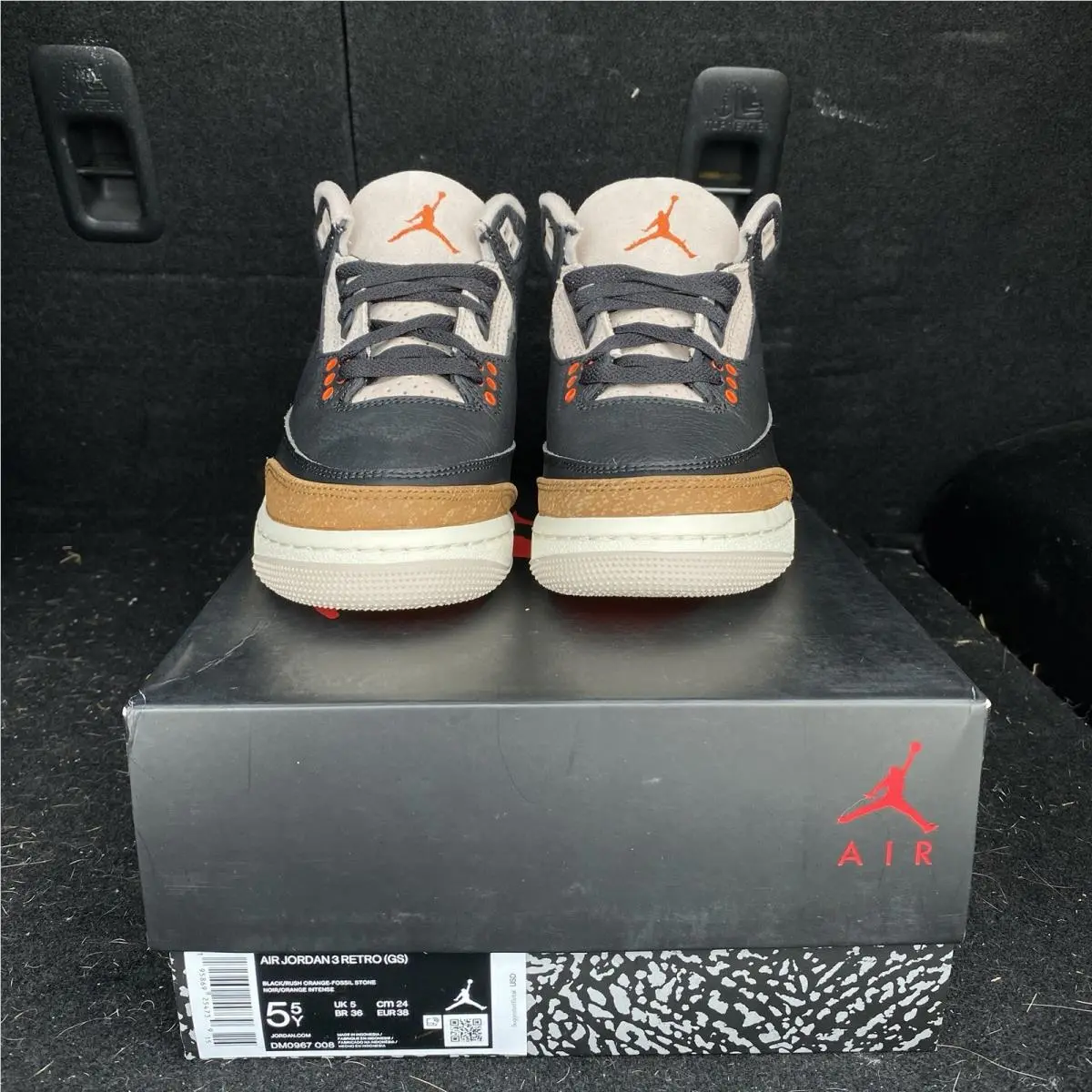Nike shoes - Air Jordan 3 Retro GS - DM0967 008 - Black Rush Orange Fossil Stone 0