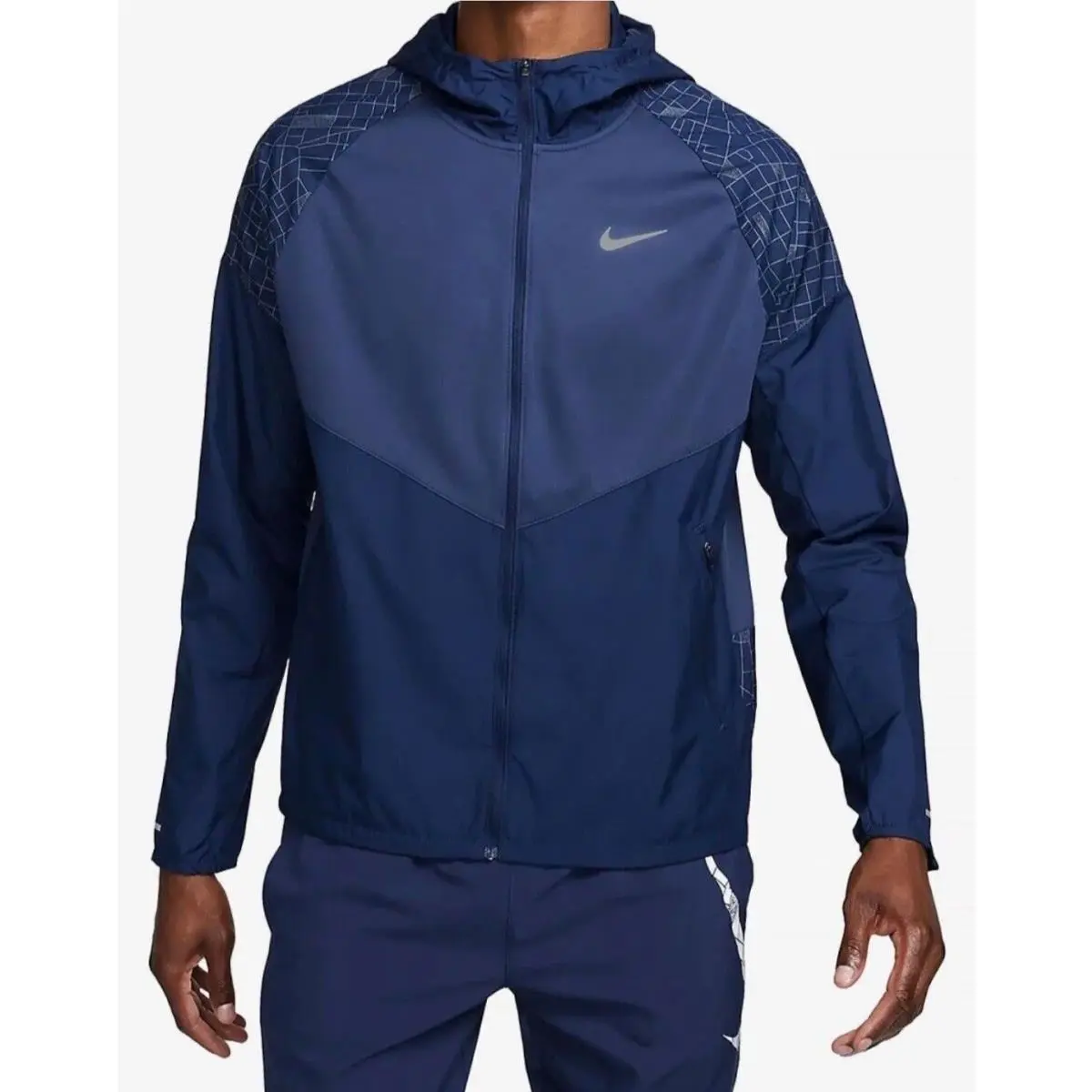 Run Division Miler Men`s Flash Running Jacket Size XL DQ6487 410 Navy by Nike