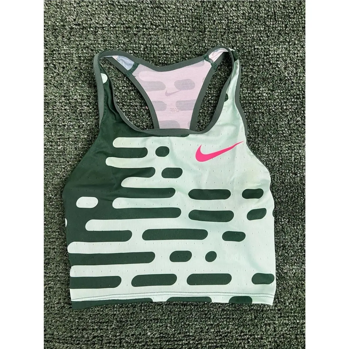 Nike Pro Elite Track Crop Top Green DR5052-341 Womens Size XS