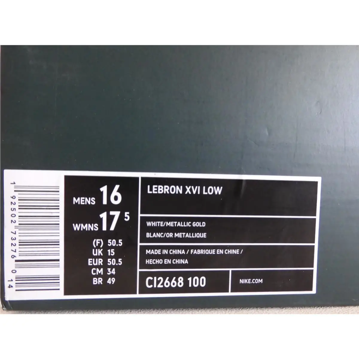 Nike shoes - Nike LeBron 16 - LeBron - CI2668-100 - White (UPC: 192502732760) 3