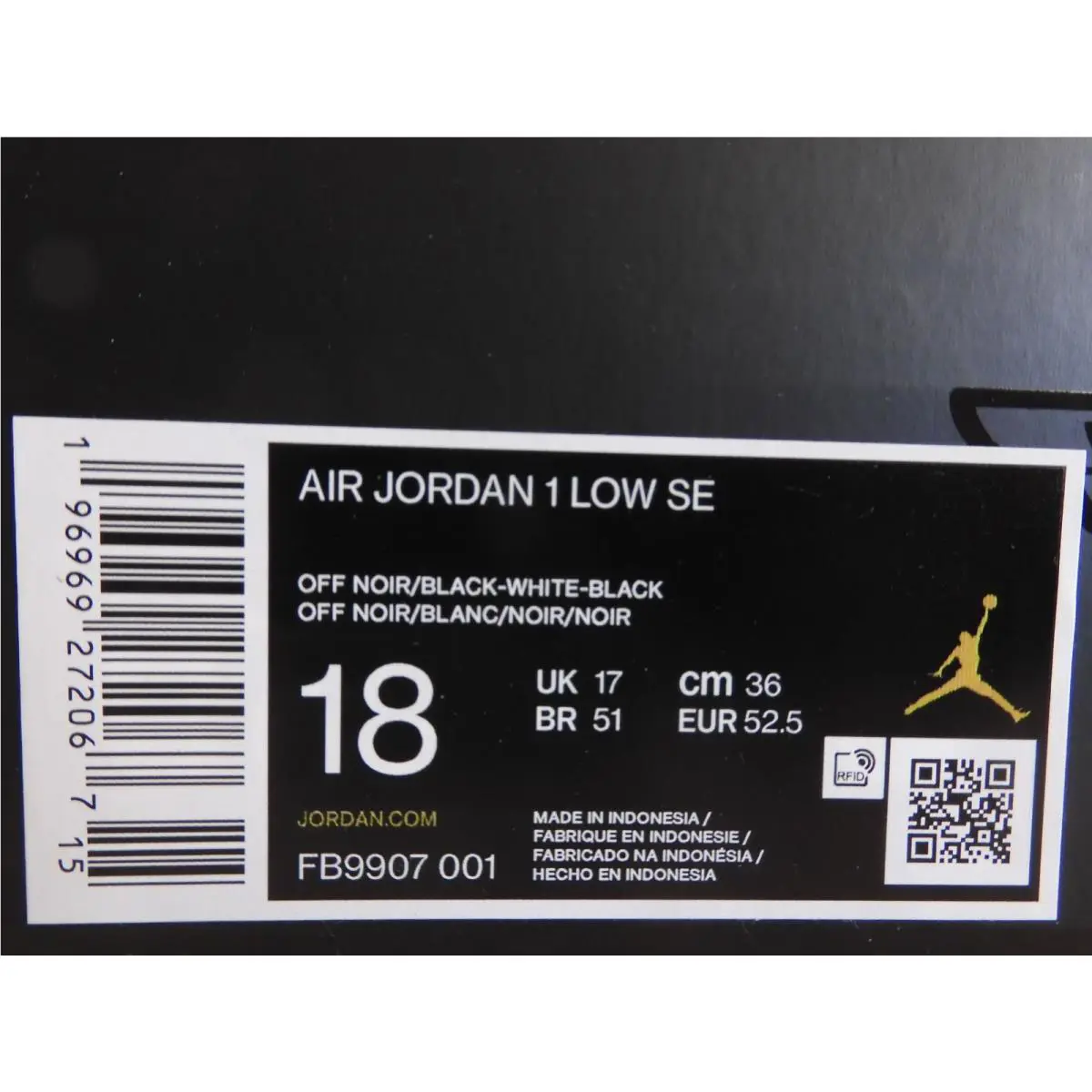 Nike shoes - Nike Air Jordan 1 - Air - FB9907-001 - Black (UPC: 196969272067) 7