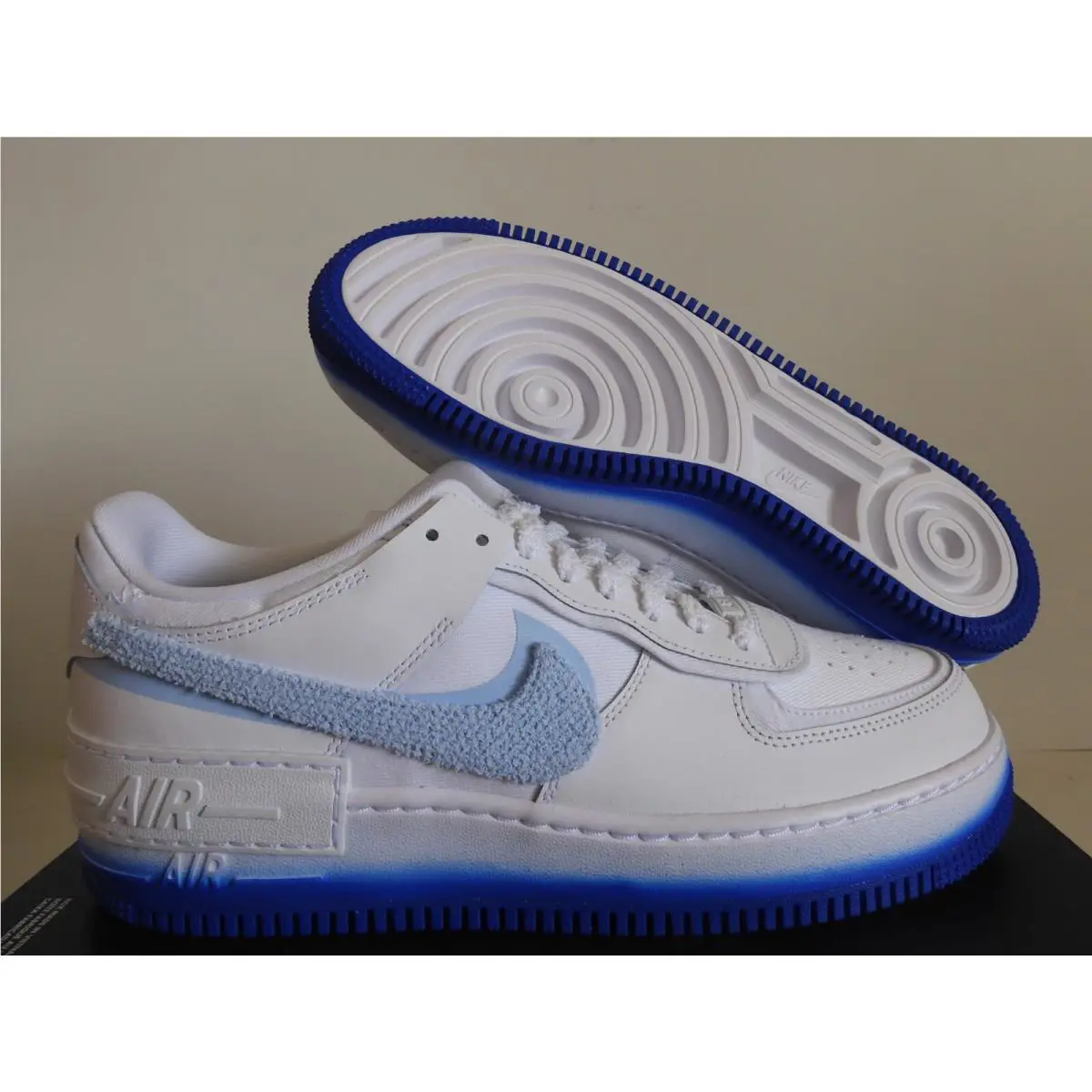 Nike Air Force 1 AF1 Shadow White-blue Womens SZ 12-MENS SZ 10.5 FJ4567-100