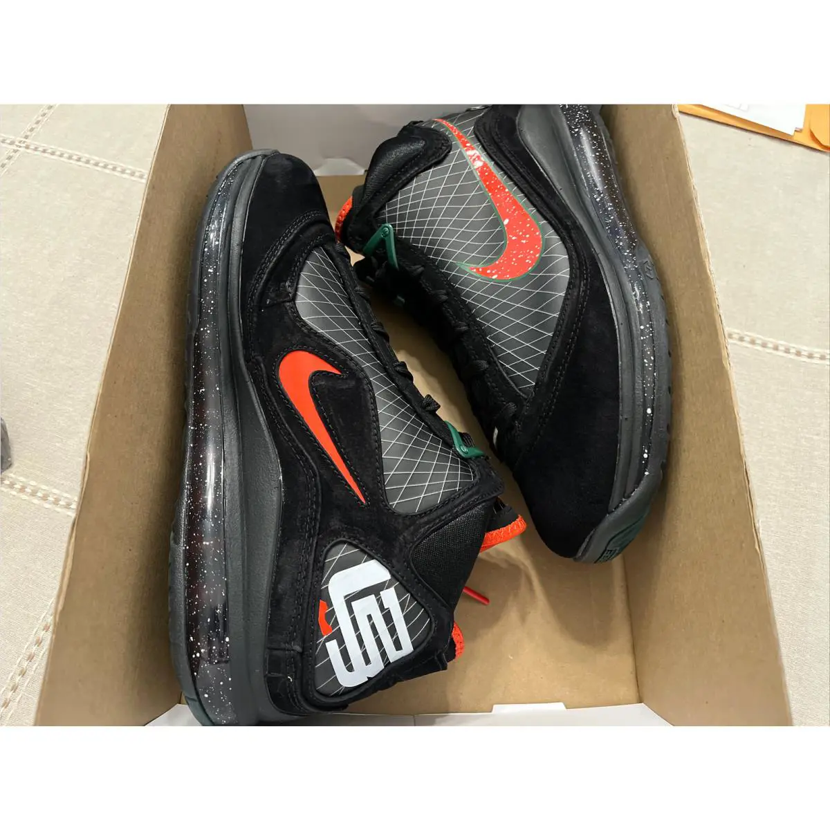 Nike shoes - Nike LeBron 7 - LeBron - DX8554-001 - BLACK/TEAM ORANGE-GORGE GREEN 13