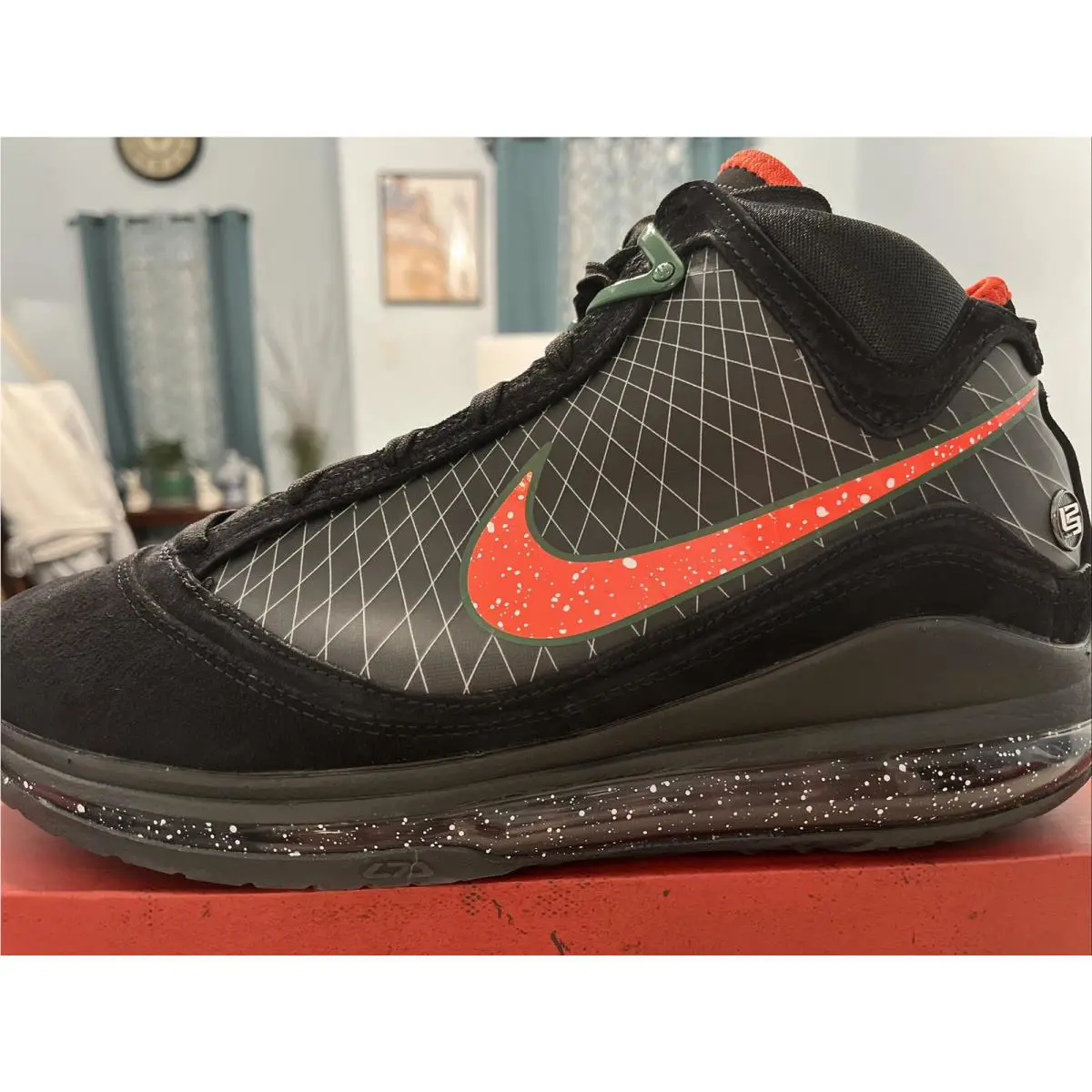 Nike shoes - Nike LeBron 7 - LeBron - DX8554-001 - BLACK/TEAM ORANGE-GORGE GREEN 2