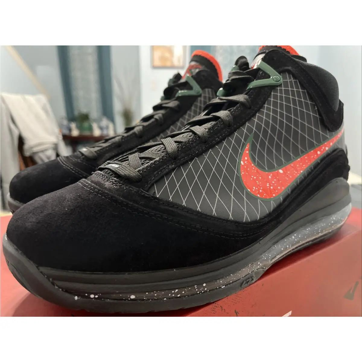 Nike shoes - Nike LeBron 7 - LeBron - DX8554-001 - BLACK/TEAM ORANGE-GORGE GREEN 3