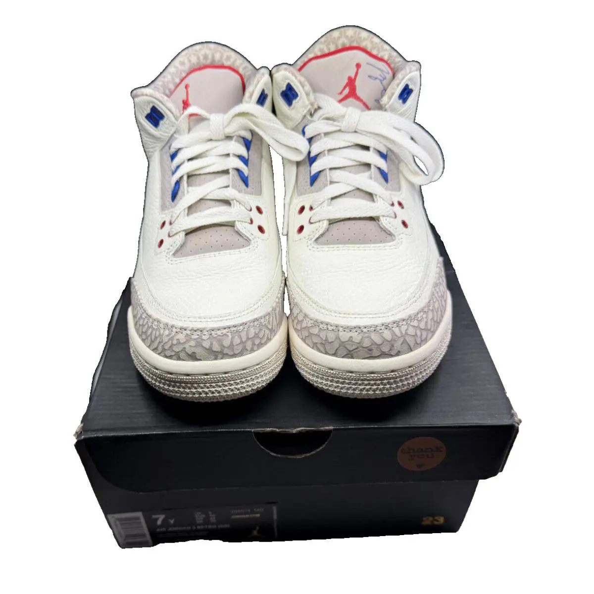 Nike shoes - Air Jordan 3 - Air - 88480236855714 - White Blue And Red 4