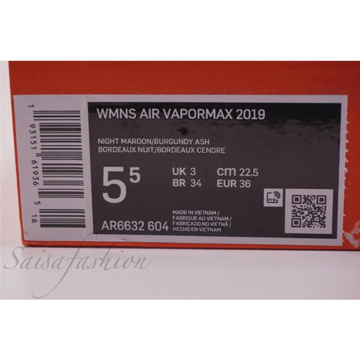 Nike shoes - Nike Air VaporMax 2019 - Air VaporMax - AR6632-604 - Maroon (UPC: 193151619365) 8