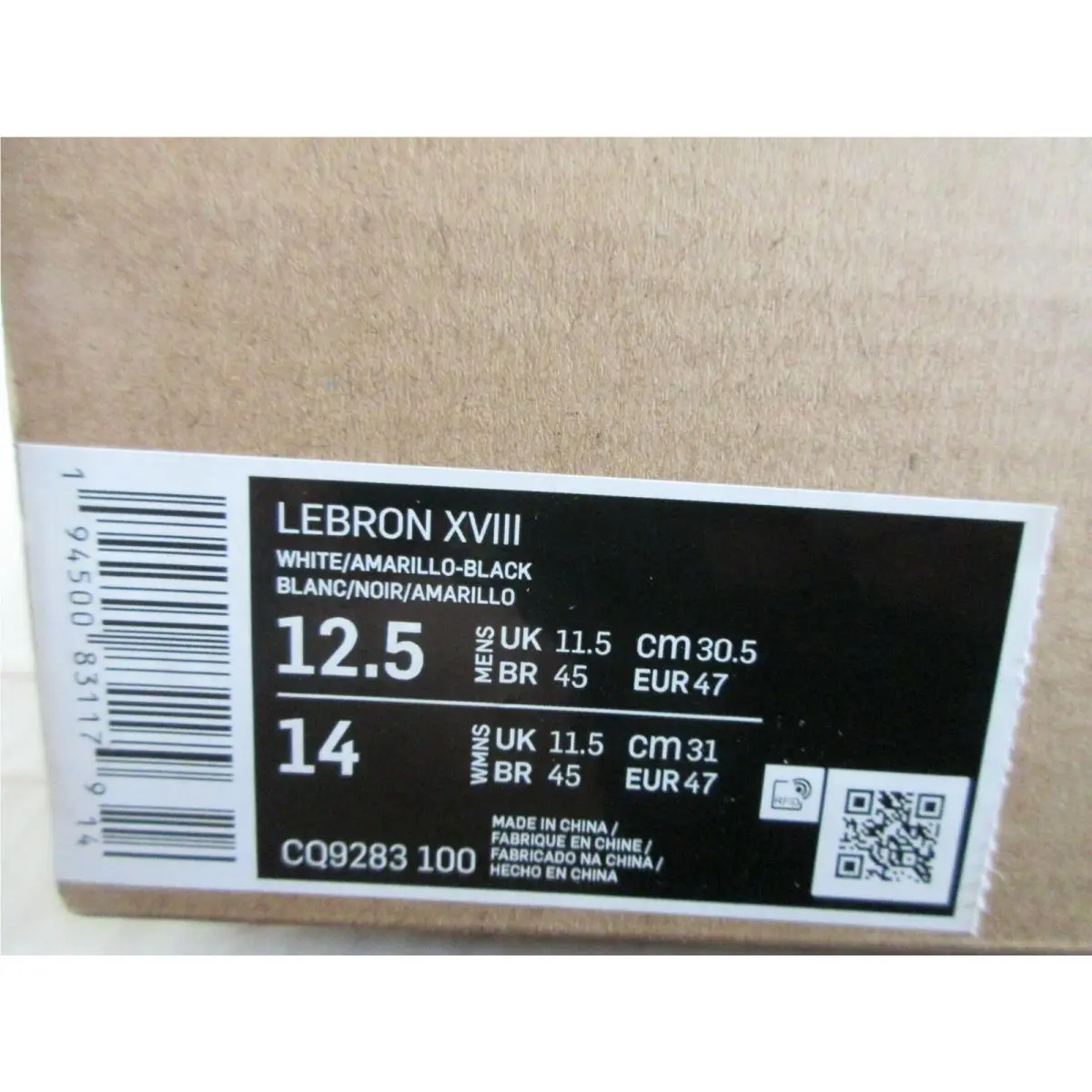 Nike shoes - Nike LeBron 18 - LeBron - CQ9283-100 - White (UPC: 194500831131) 3