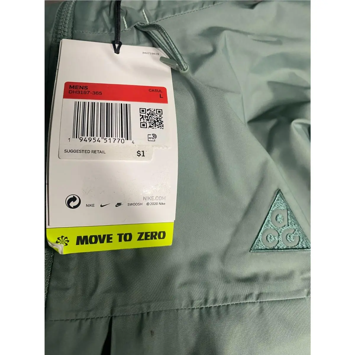 Nike clothing - ACG Tuff Nuggets Rain - ACG Tuff Nuggets Rain - DH3197365 - Green (UPC: 194954517704) 7