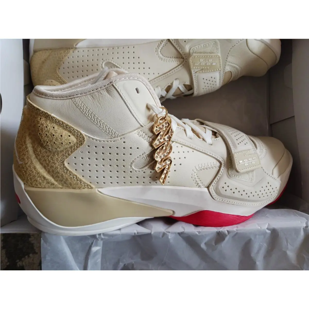 Nike shoes - Jordan Zion - Zion - DO8990-217 - Fossil/Team Gold/University Red/Sail 1