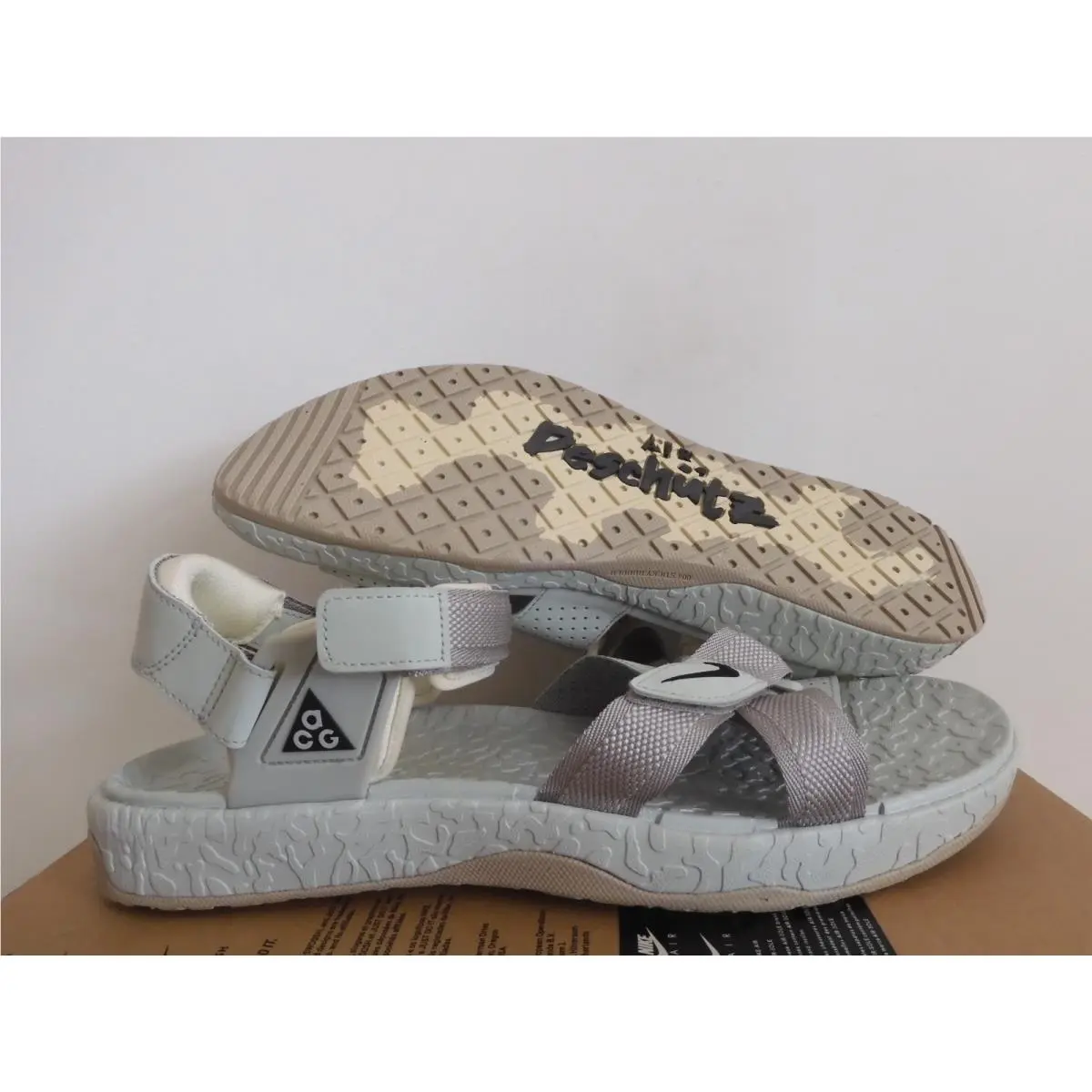 Nike Acg Air Deschutz + Cream Ii-black Sandals Sz 14 DC9093-200
