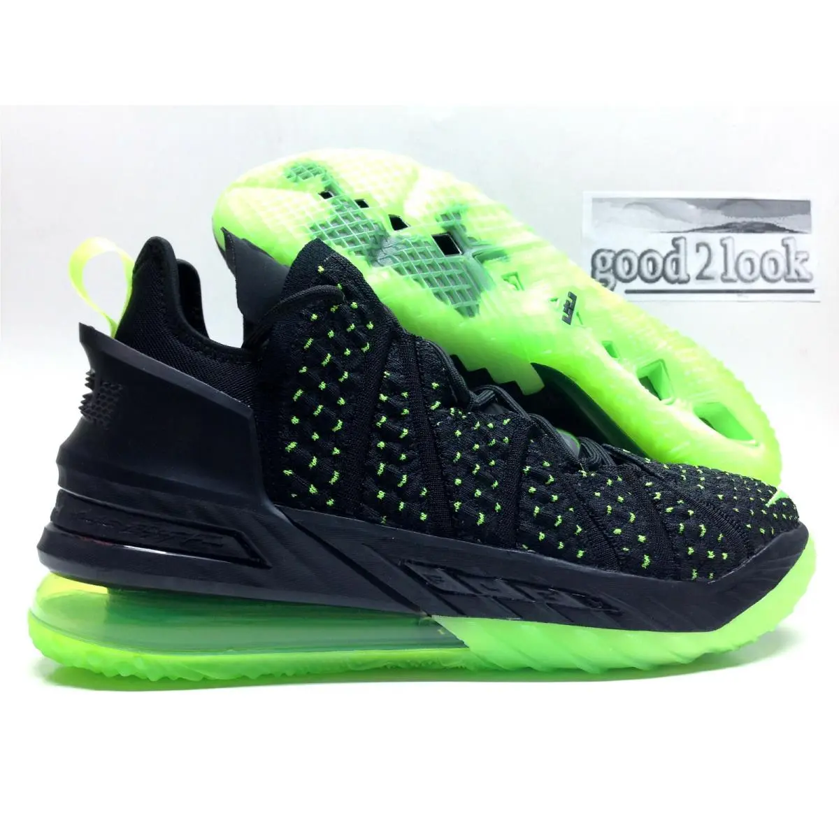 Nike Lebron Xviii 18 James Black/electric Green Size Men`s 9.5 CQ9283-005