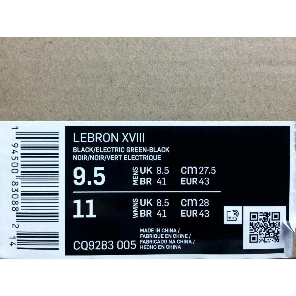 Nike shoes - Nike LeBron 18 - LeBron - CQ9283-005 - Black (UPC: 194500830882) 3