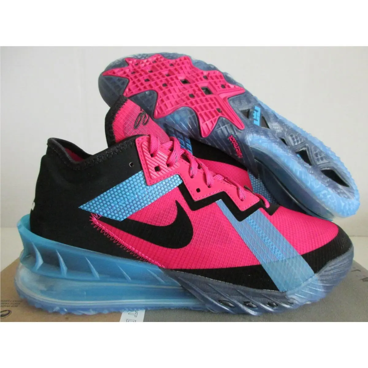 Lebron Xviii Low Fireberry Fireberry-black-lt Blue SZ 9 CV7562-600 by Nike