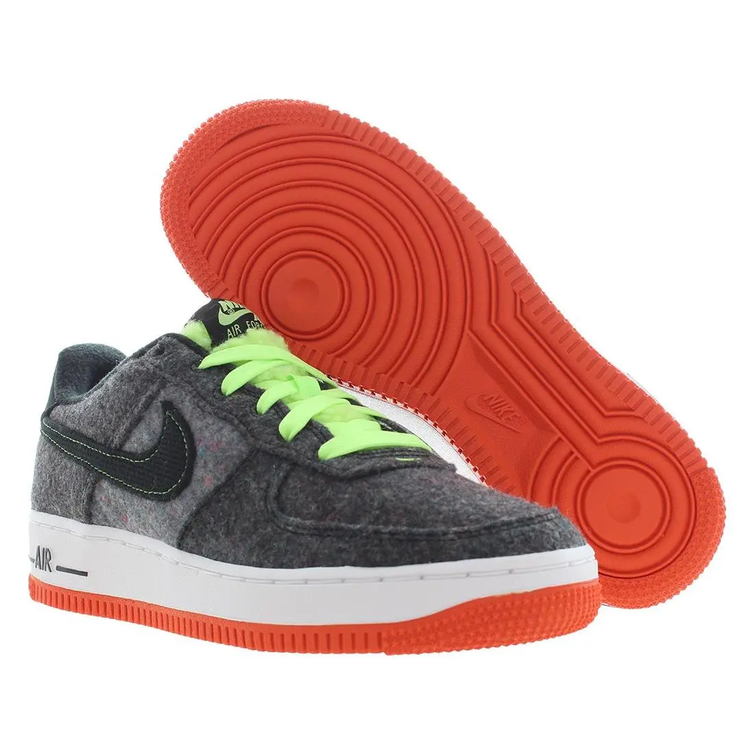Nike Air Force 1 Lv8 GS Boys Shoes Size 5 Color: Black/black/ghost Green - Black, Main: Black