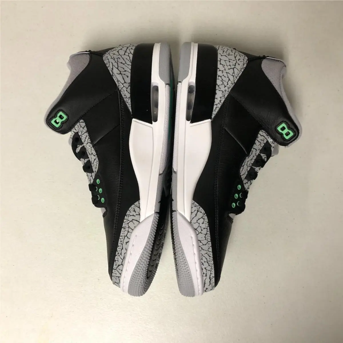 Nike shoes - Air Jordan 3 Retro - Air Retro - CT8532-031 - Black/Green Glow-Wolf Grey (UPC: 197593799340) 2