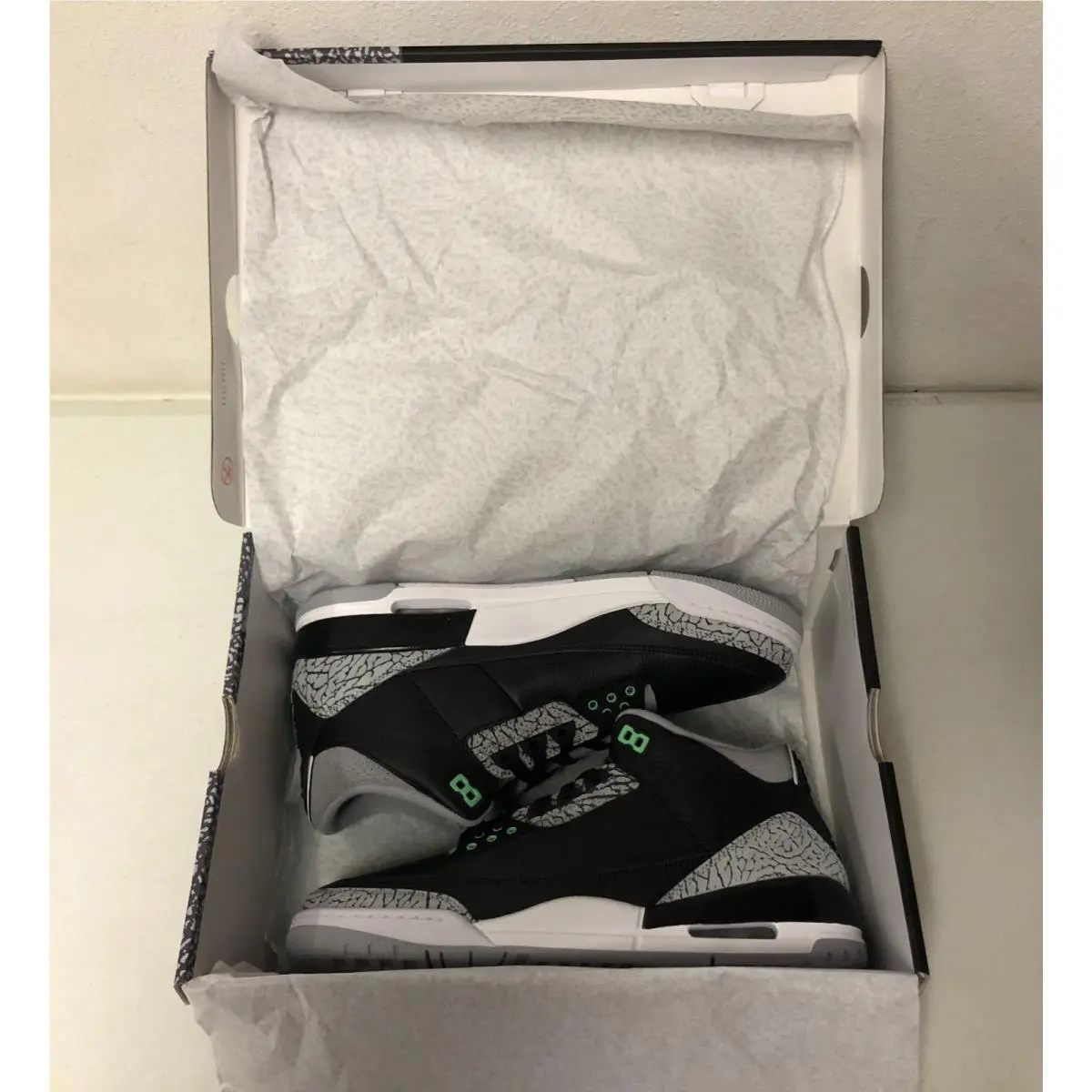 Nike shoes - Air Jordan 3 Retro - Air Retro - CT8532-031 - Black/Green Glow-Wolf Grey (UPC: 197593799340) 5