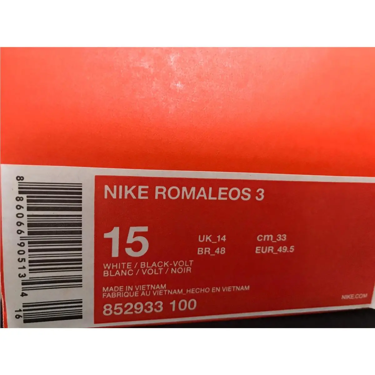 Nike shoes - Nike Romaleos 3 - Romaleos - 852933-100 - WHITE-BLACK-VOLT (UPC: 886066905134) 3