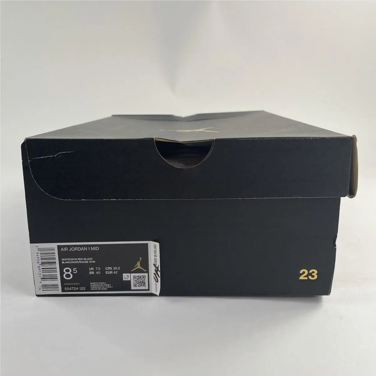 Nike shoes - Air Jordan 1 - Air - 554724-122 - White, Manufacturer: White/Gym Red/Black 10