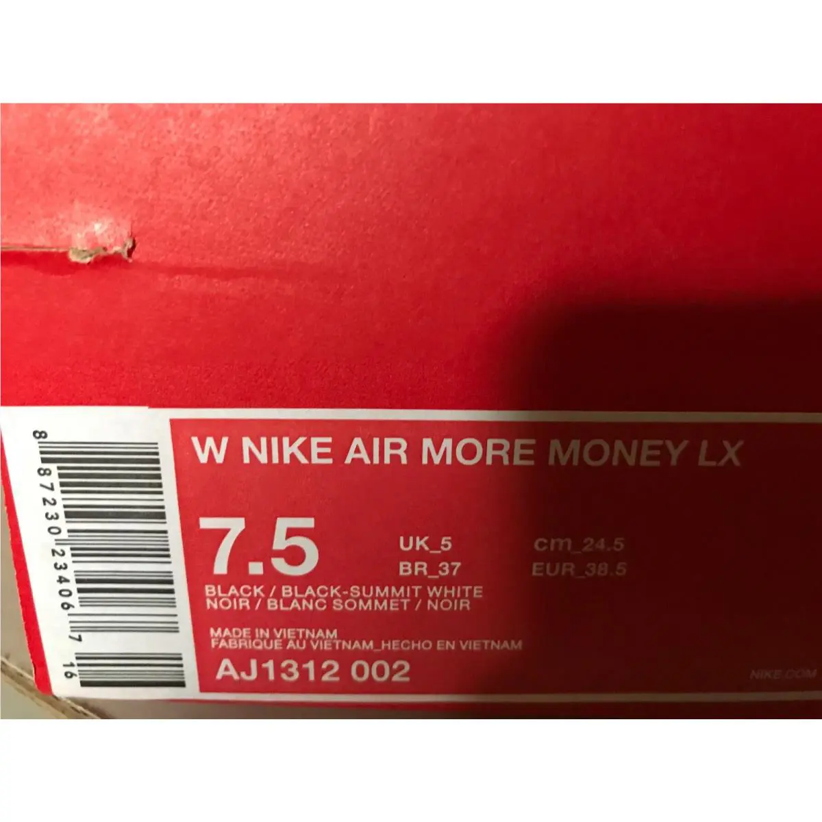 Nike shoes - Nike Air More Money LX - AJ1312-002 - White (UPC: 887230234067) 4