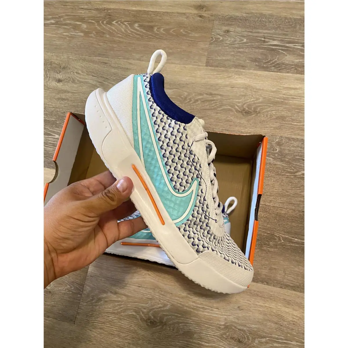 Nike shoes - Nike Zoom Court Pro HC - DH0618-141 - White-Dynamic Turquoise (UPC: 195866316041) 8