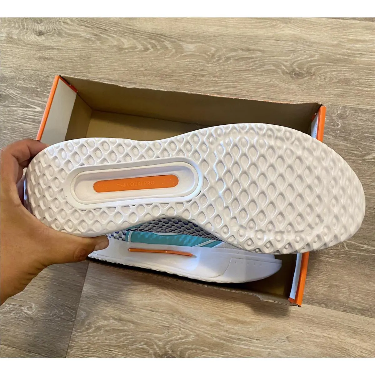 Nike shoes - Nike Zoom Court Pro HC - DH0618-141 - White-Dynamic Turquoise (UPC: 195866316041) 9