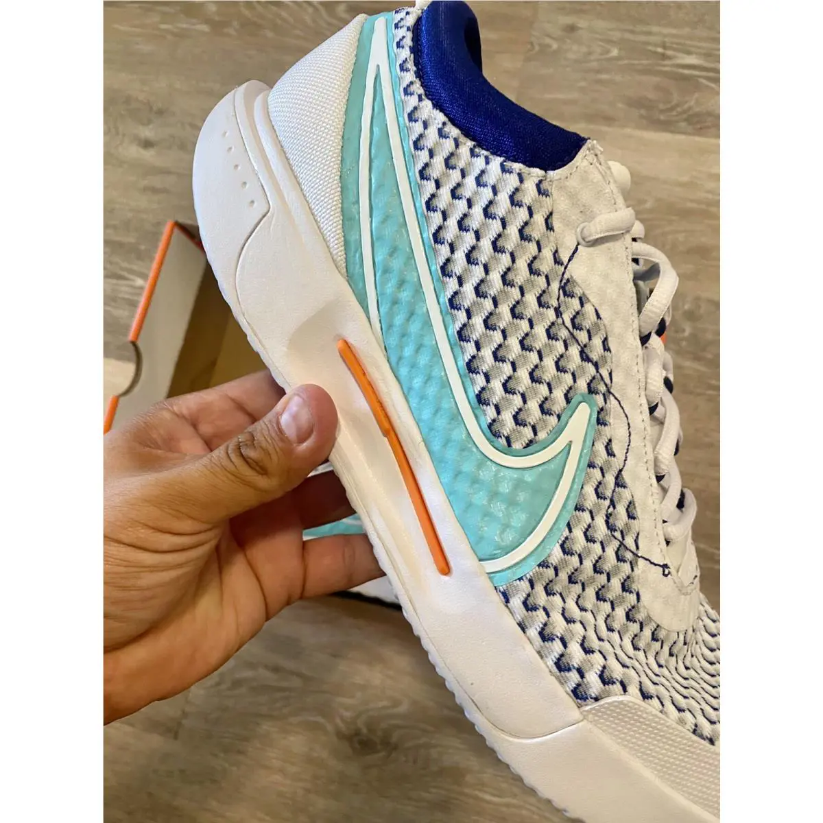 Nike shoes - Nike Zoom Court Pro HC - DH0618-141 - White-Dynamic Turquoise (UPC: 195866316041) 7