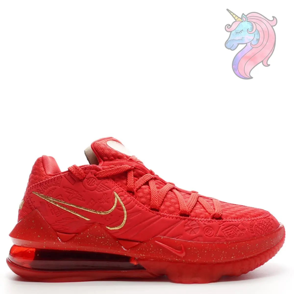 Nike Lebron Xvii Low PH University Red Metallic Gold Shoes CD5008-600 Mens 8