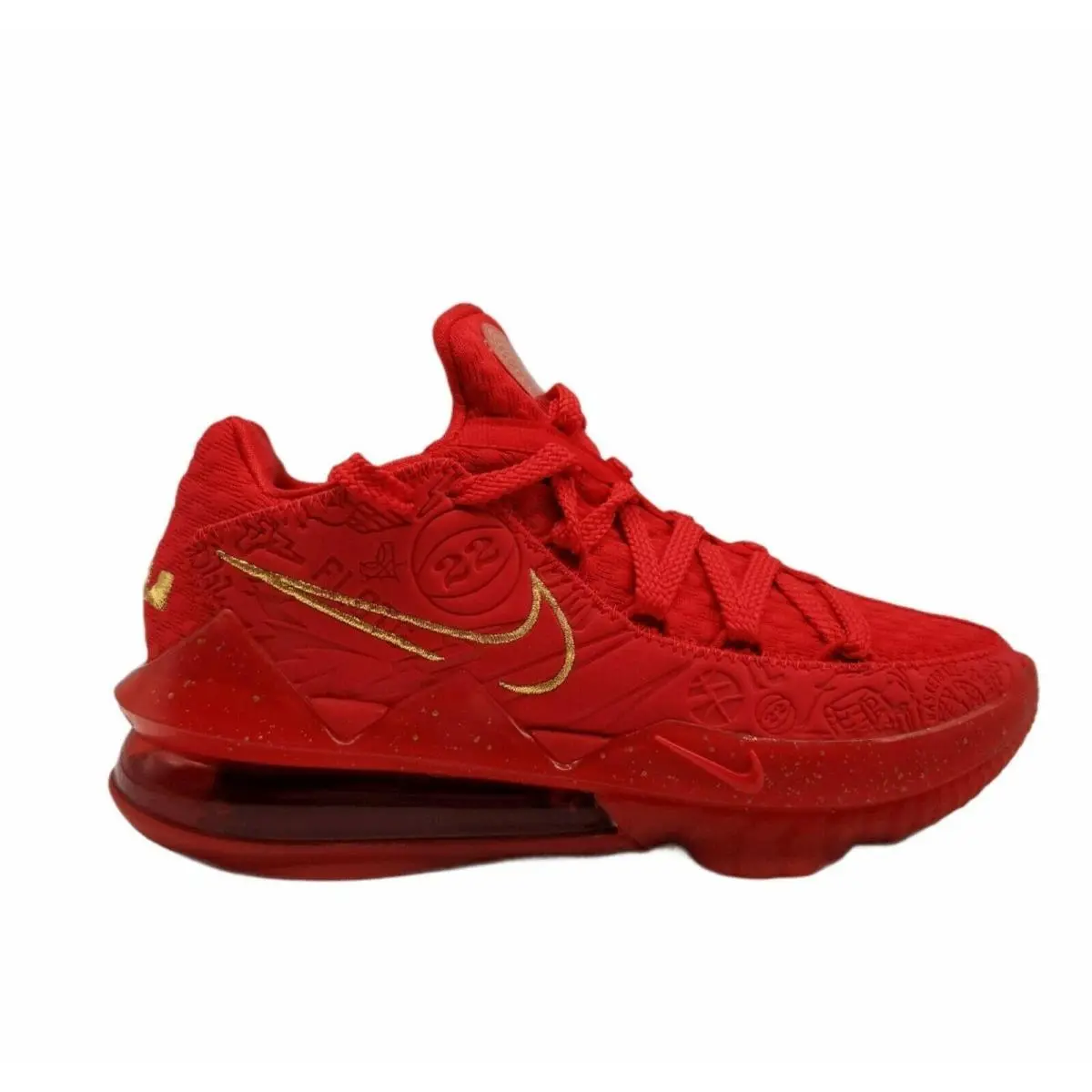 Nike Lebron 17 Low Titan Agimat Mens 3.5Y Womens 5 Red Gold CD5008-600