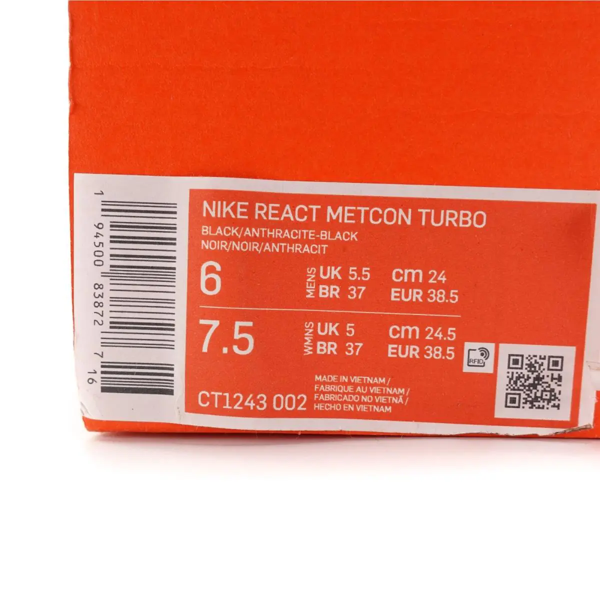 Nike shoes - Nike React Metcon Turbo - React Metcon Turbo - CT1243 002 - Black 10