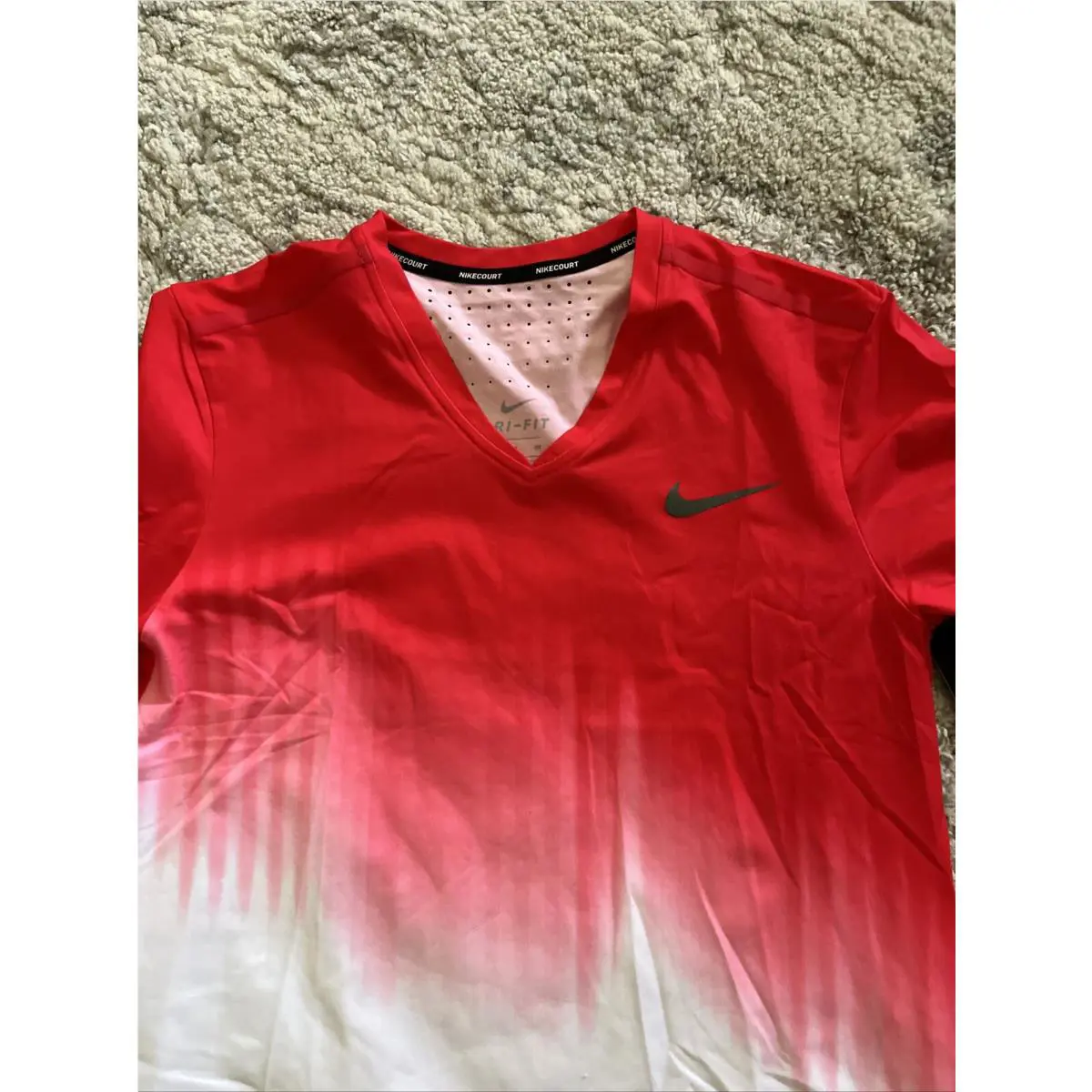 Nike clothing - Nike Men`s Fall RF Top - White w/Action Red (101) (UPC: 0884776597861) 8