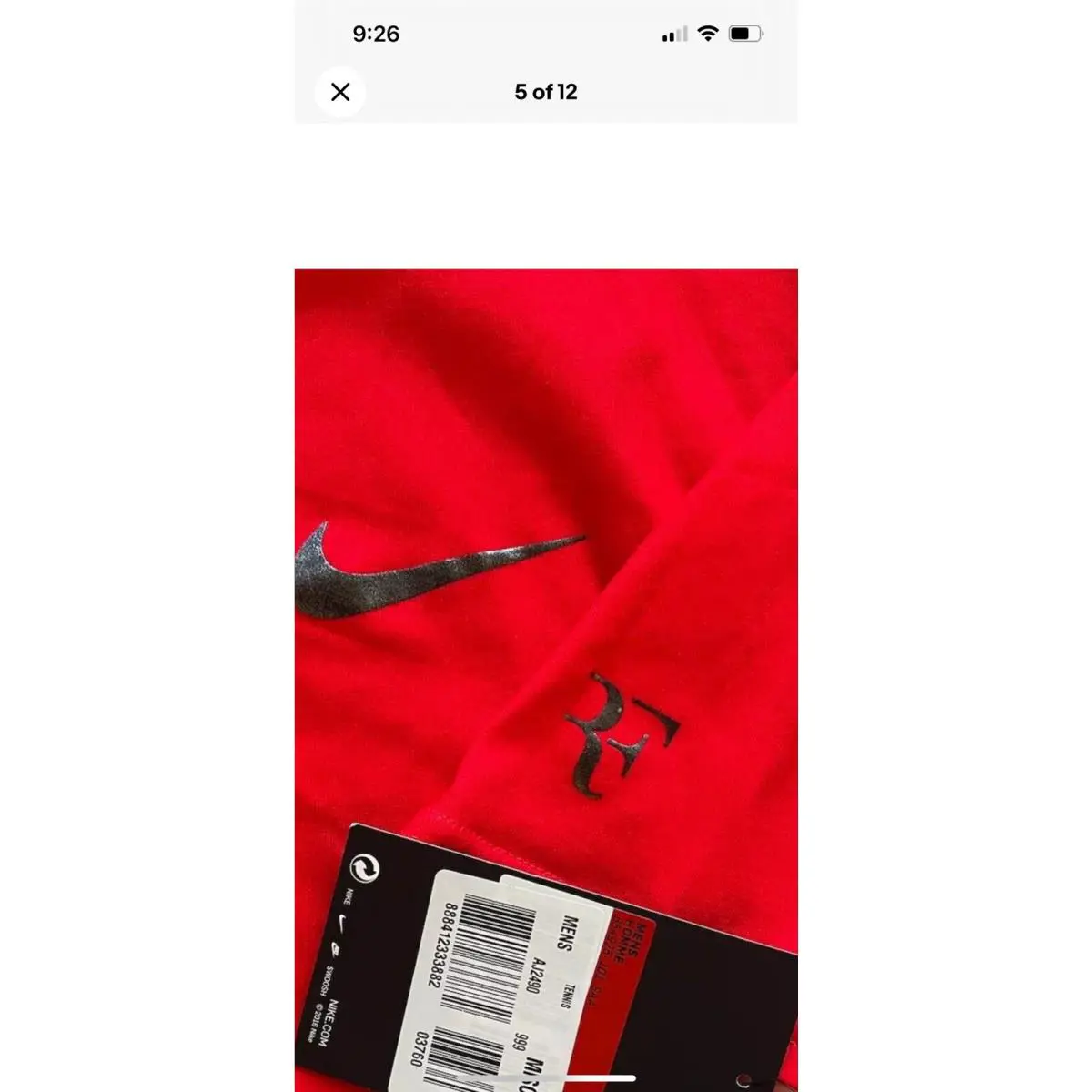 Nike clothing - Nike Men`s Fall RF Top - White w/Action Red (101) (UPC: 0884776597861) 4