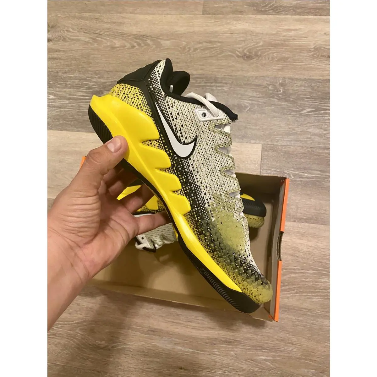 Nike shoes - Nike Air Zoom Vapor X Knit - AR0496-004 - Speed Yellow-Black-White (UPC: 194497776644) 8
