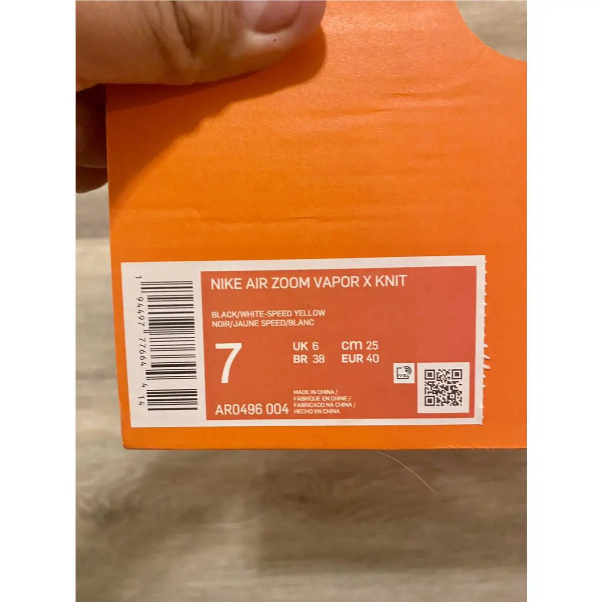 Nike shoes - Nike Air Zoom Vapor X Knit - AR0496-004 - Speed Yellow-Black-White (UPC: 194497776644) 10